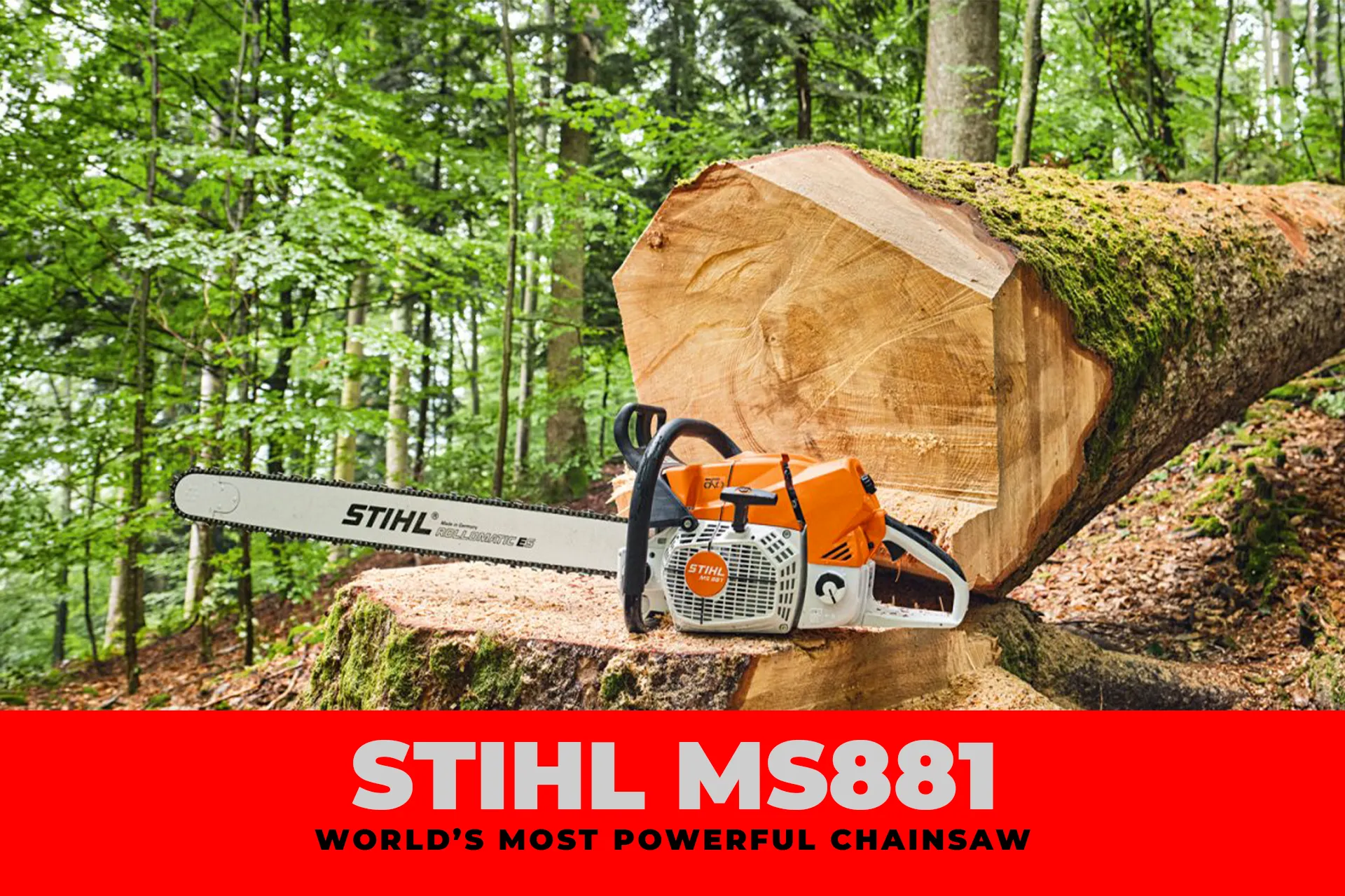 Most Powerful chainsaw in the world - قوی ترین اره موتوری جهان - قوی ترین اره بنزینی دنیا - اشتیل MS 881
