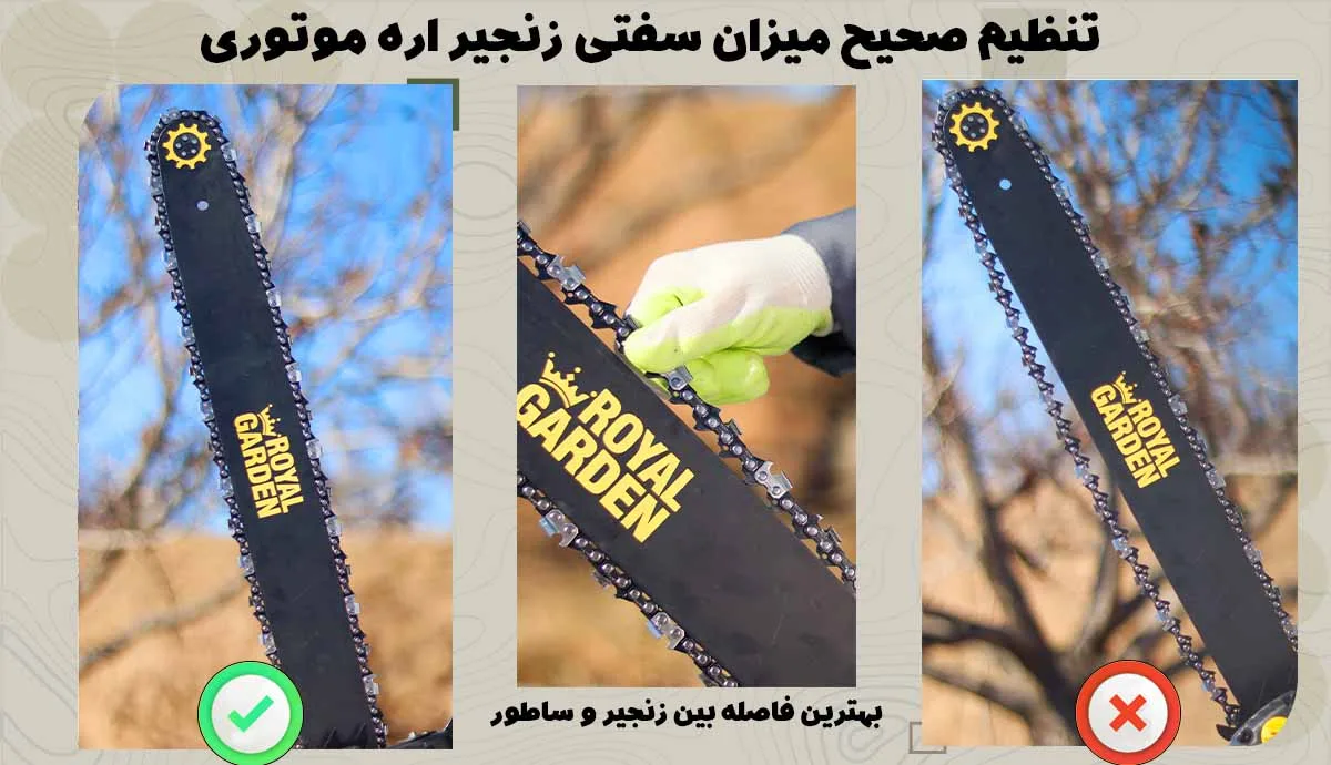میزان سفتی زنجیر اره موتوری