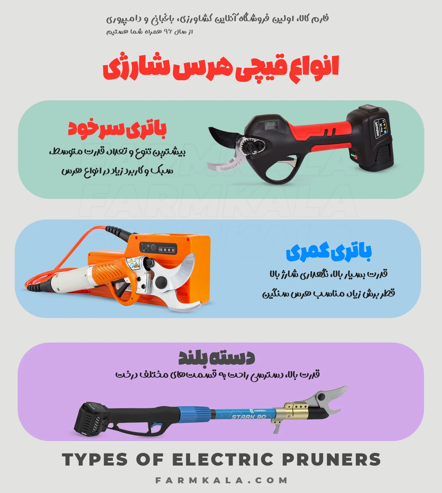 انواع قیچی هرس شارژی - خرید انواع قیچی هرس شارژی - قیمت قیچی باغبانی شارژی